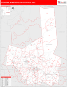 Utica-Rome Metro Area Digital Map Red Line Style